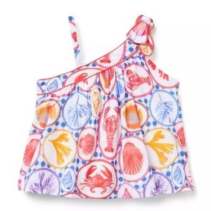 Janie and Jack Ocean Icon Bow Shoulder Top